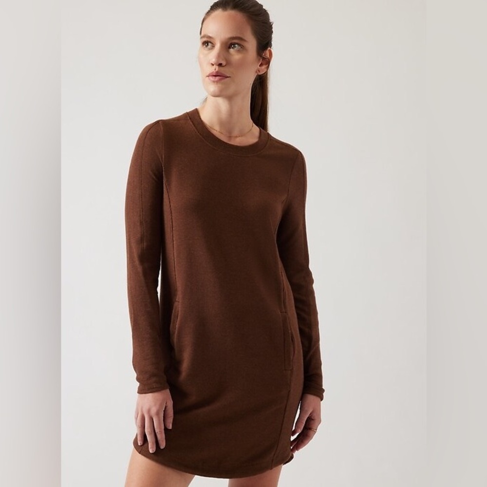 Athleta Balance Long Sleeve Sweater Dress Pockets Soft size Small Loungewear